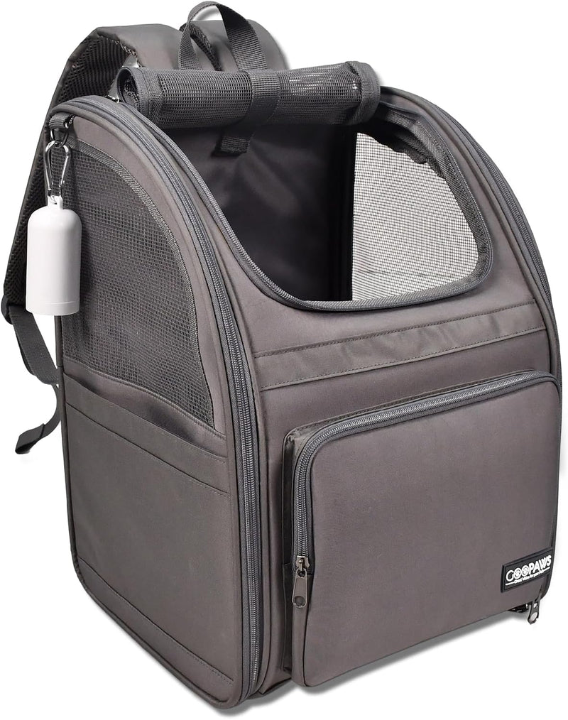 Mochila Transportadora para Perros Pequeños — Gris, Talla M, hasta 6kg