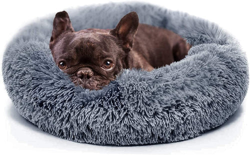 Cama para Perros Antiansiedad — Diseño Donut Calmante, Lavable, Perros Pequeños