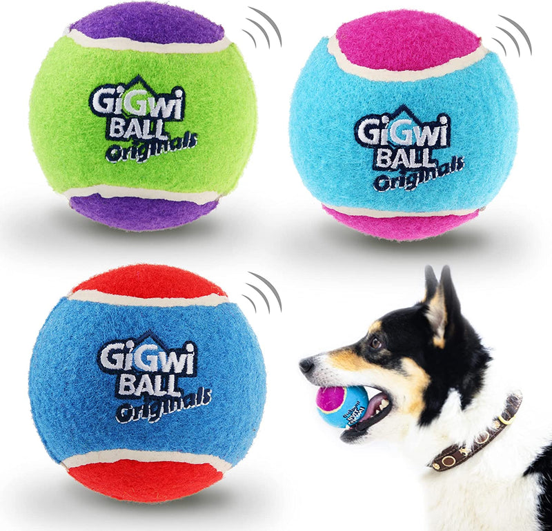 Pelotas de Tenis para Perros con Sonido — Pack 3, Squeaky, Interactivas