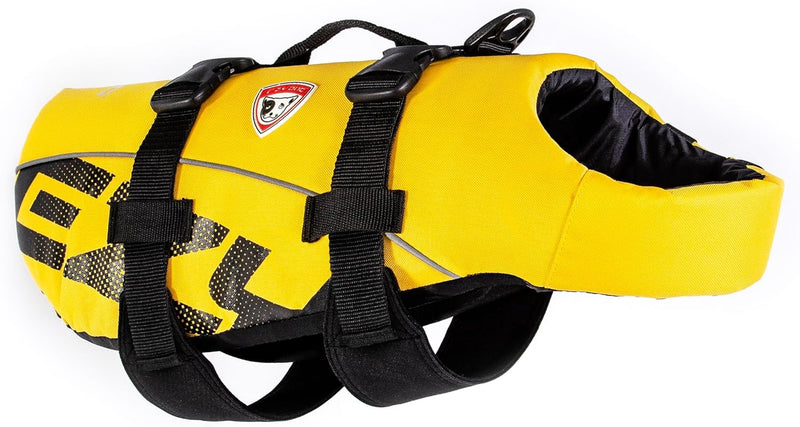 Chaleco Salvavidas para Perros Premium — DFD, Alta Flotabilidad, Amarillo, Talla M