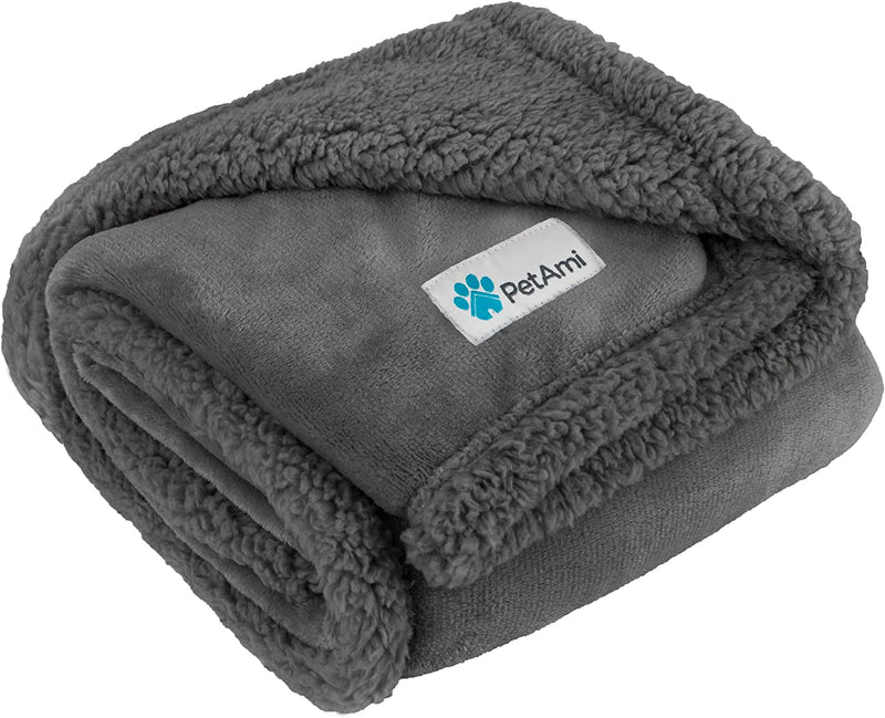 Manta para Perros Polar Sherpa — Suave, Cálida, Lavable, Talla XL Gris