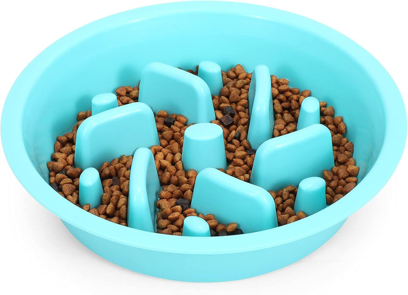 Comedero Antiglotón para Perros Azul — Laberinto, Compatible Comedero Elevado