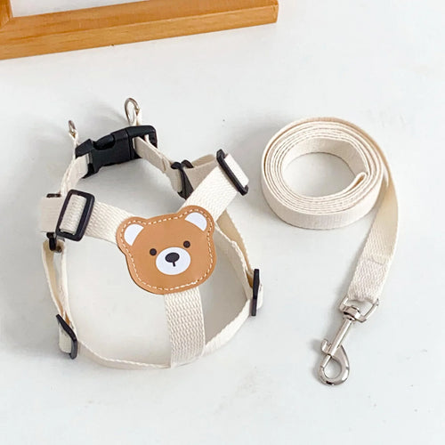 Set Arnés y Correa para Perros Pequeños — Diseño Osito, Varios Colores